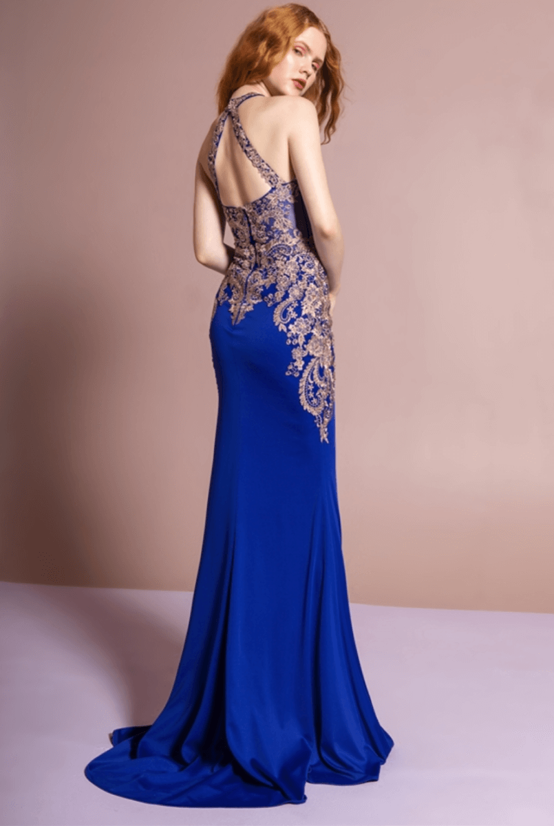 Women's Royal Blue/Gold Bridesmaid Prom Evening Formal Cocktail Dress | eBay