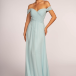 BRIDESMAID SILVERY BLUE LONG DRESS GL2550